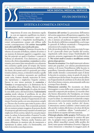 Il Corriere del Sud Ovest Milanese e New Dental Medical Service