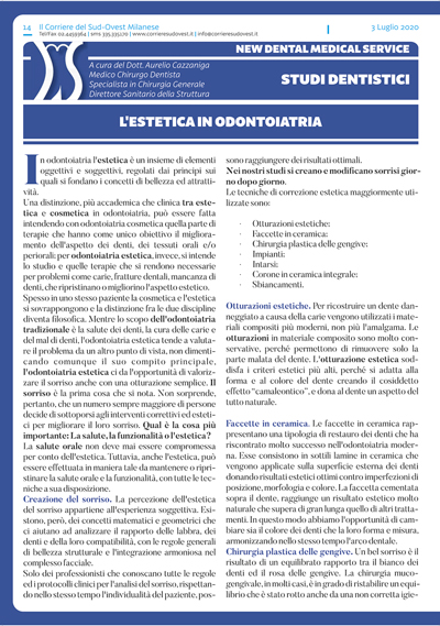 Il Corriere del Sud Ovest Milanese e New Dental Medical Service