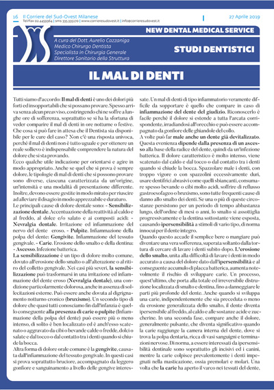 Il Corriere del Sud Ovest Milanese e New Dental Medical Service