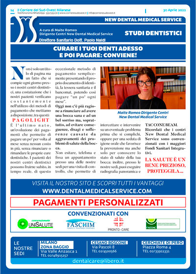 Il Corriere del Sud Ovest Milanese e New Dental Medical Service