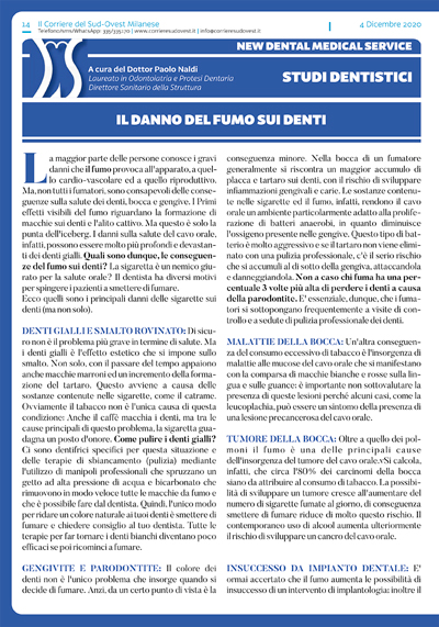 Il Corriere del Sud Ovest Milanese e New Dental Medical Service