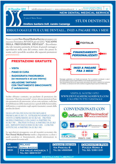Il Corriere del Sud Ovest Milanese e New Dental Medical Service
