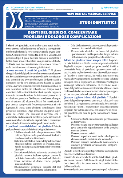 Il Corriere del Sud Ovest Milanese e New Dental Medical Service