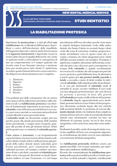 Il Corriere del Sud Ovest Milanese e New Dental Medical Service