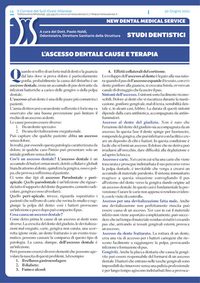 Il Corriere del Sud Ovest Milanese e New Dental Medical Service