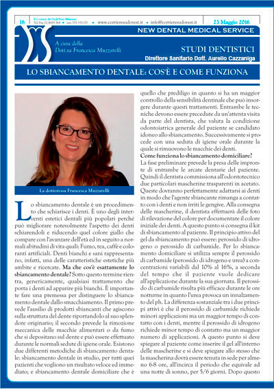 Il Corriere del Sud Ovest Milanese e New Dental Medical Service