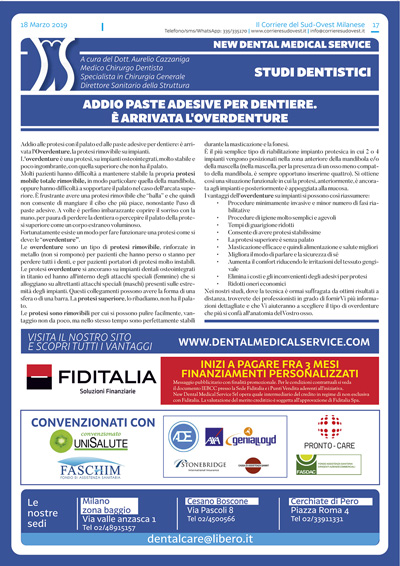 Il Corriere del Sud Ovest Milanese e New Dental Medical Service