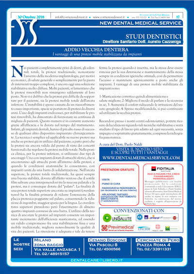 Il Corriere del Sud Ovest Milanese e New Dental Medical Service