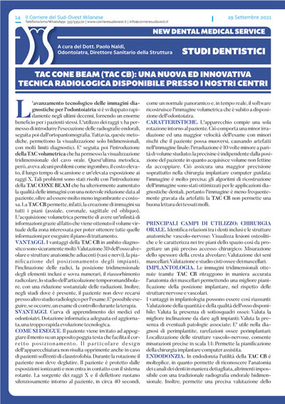 Il Corriere del Sud Ovest Milanese e New Dental Medical Service