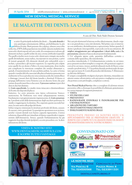 Il Corriere del Sud Ovest Milanese e New Dental Medical Service