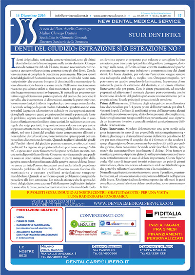 Il Corriere del Sud Ovest Milanese e New Dental Medical Service