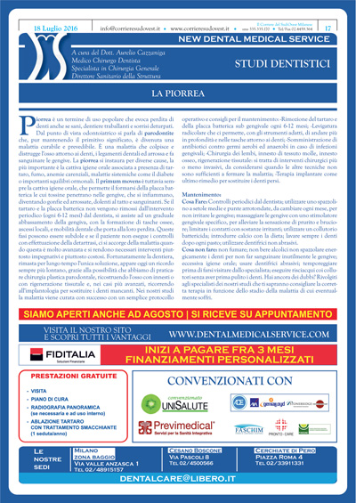 Il Corriere del Sud Ovest Milanese e New Dental Medical Service