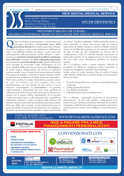 Il Corriere del Sud Ovest Milanese e New Dental Medical Service